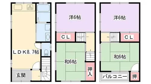 大阪府寝屋川市錦町【一戸建】の間取り