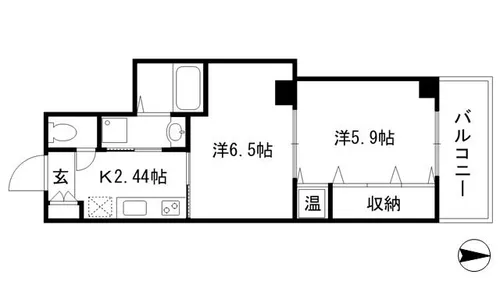 京都府京都市中京区西ノ京鹿垣町【マンション】の間取り