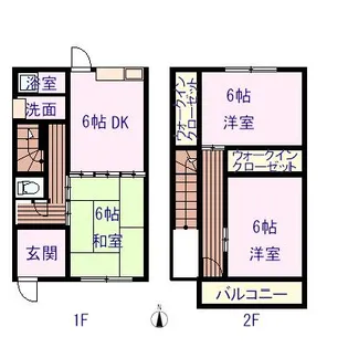 若菜メゾネットアパート【1階】の間取り