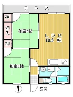 ファーブル多比良【202号室】の間取り