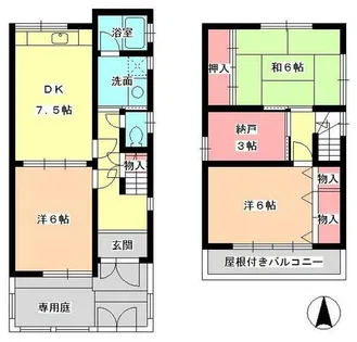 兵庫県姫路市網干区大江島【一戸建】の間取り
