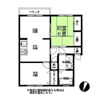 ベルエポック笹山【2号室】の間取り