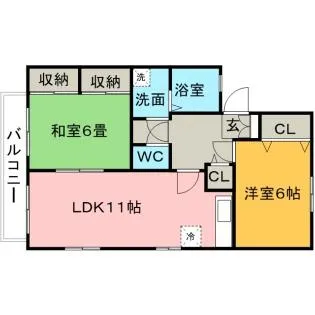 福岡県久留米市野伏間1丁目【アパート】の間取り