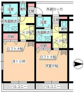 コーポ西土井Ⅱ【2階】の間取り