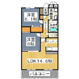 プライムコート西大寺【303号室】の間取り