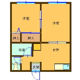 梅見コ-ポ【103号室】の間取り