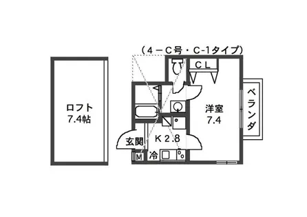 アブティール桂西口【4-C号室】の間取り