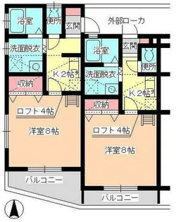 コーポ西土井【2階】の間取り