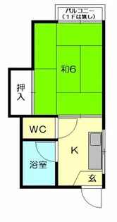 コーポフォンテーヌ【104号室】の間取り