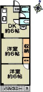 新六甲マンション【401号室】の間取り