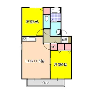 福岡県北九州市八幡西区永犬丸東町3丁目【アパート】の間取り