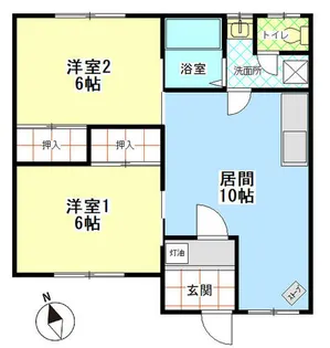 東町第一コーポA【201号室】の間取り