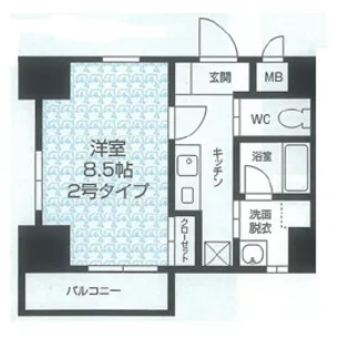 N2北九大前【2号室】の間取り
