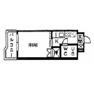 ヤングコーポ北方【8階】の間取り