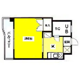 ヤングコーポ北方【4階】の間取り