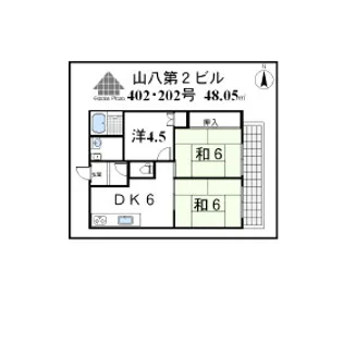 山八第2ビル【402号室】の間取り