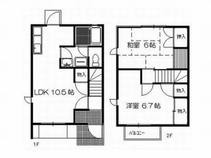 2LDKの間取り画像