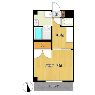 エスポアール緑が丘【1階】の間取り