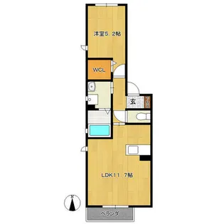 クレセール桃山【102号室】の間取り