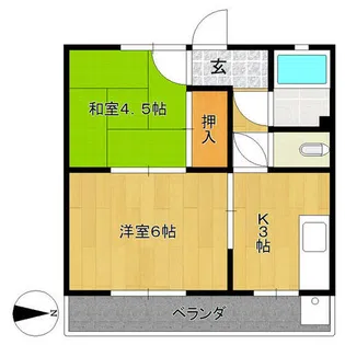 コーポ冨良 C棟【1階】の間取り