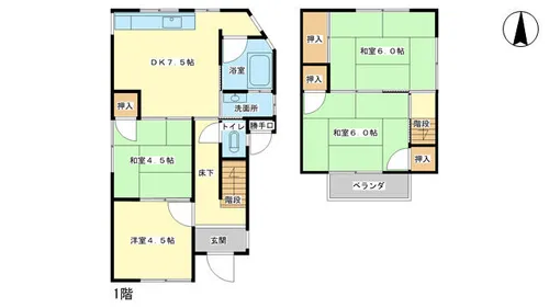兵庫県姫路市宮上町1丁目【一戸建】の間取り
