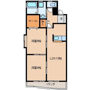 ガウディかすが【202号室】の間取り