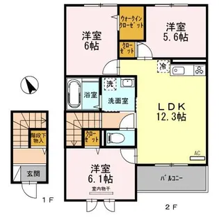 サンブランシュファミーユ【2階】の間取り