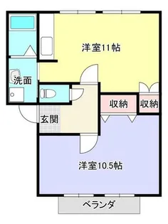 丹波篠山市郡家 第一グリーンハイツ【107号室】の間取り