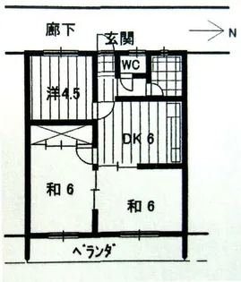 和歌山県和歌山市六十谷【マンション】の間取り