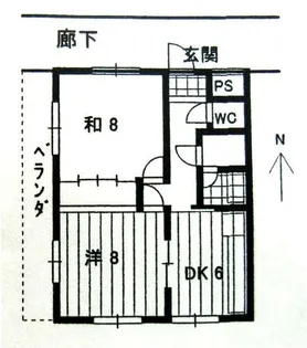 和歌山県和歌山市六十谷【マンション】の間取り