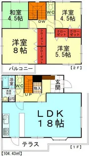 福岡県北九州市小倉北区高峰町【一戸建】の間取り