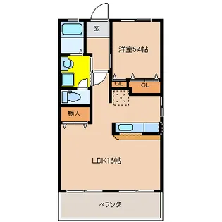 サニーハイツ阿知波【1階】の間取り