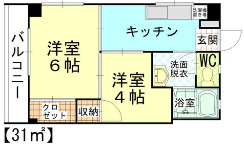 サンハイツ白石【2階】の間取り