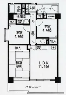 サンロイヤル新田辺アカデミヤ1号館【6階】の間取り