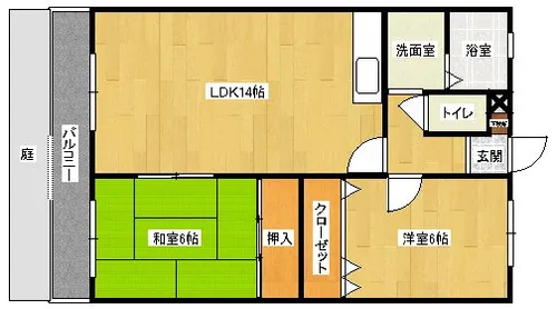 エル・スール小原川Ⅱ番館【1階】の間取り