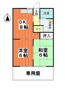 グリーンヒルズムロガ【102号室】の間取り