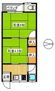 プチハイムキムラ【2-A号室】の間取り