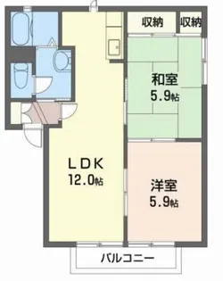 グランデールC棟【101号室】の間取り
