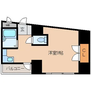 グランベール北九大前【401号室】の間取り