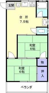 シャトーキワカ【5E号室】の間取り