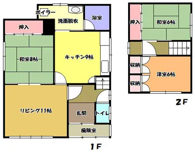 北海道室蘭市舟見町2丁目【一戸建】の間取り