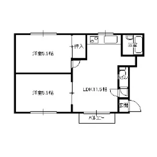 シャルム円山25【4-F号室】の間取り