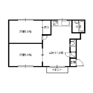 シャルム円山25【4-F号室】の間取り