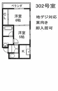 カーサ西陣【302号室】の間取り