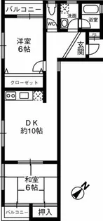 芦屋エルジャンⅡ【103号室】の間取り