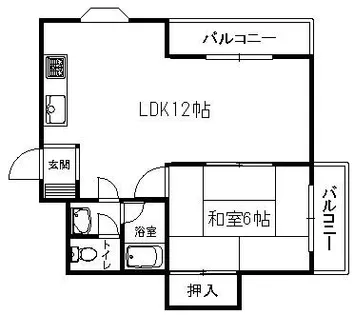 大阪府箕面市瀬川2丁目【マンション】の間取り