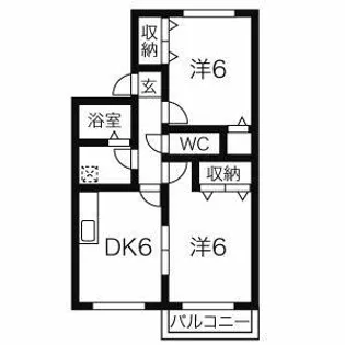 アミティ植田A棟【2階】の間取り