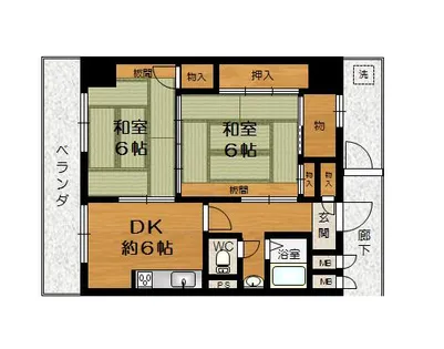 グリーンコーポ板宿【205号室】の間取り