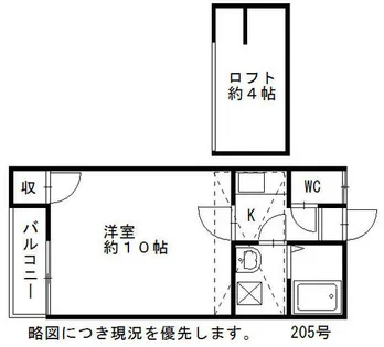 原町ハイツⅡ【205号室】の間取り
