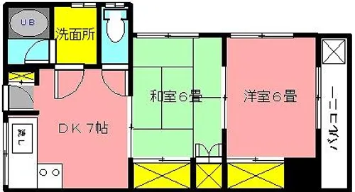ルミエール三本木【2階】の間取り